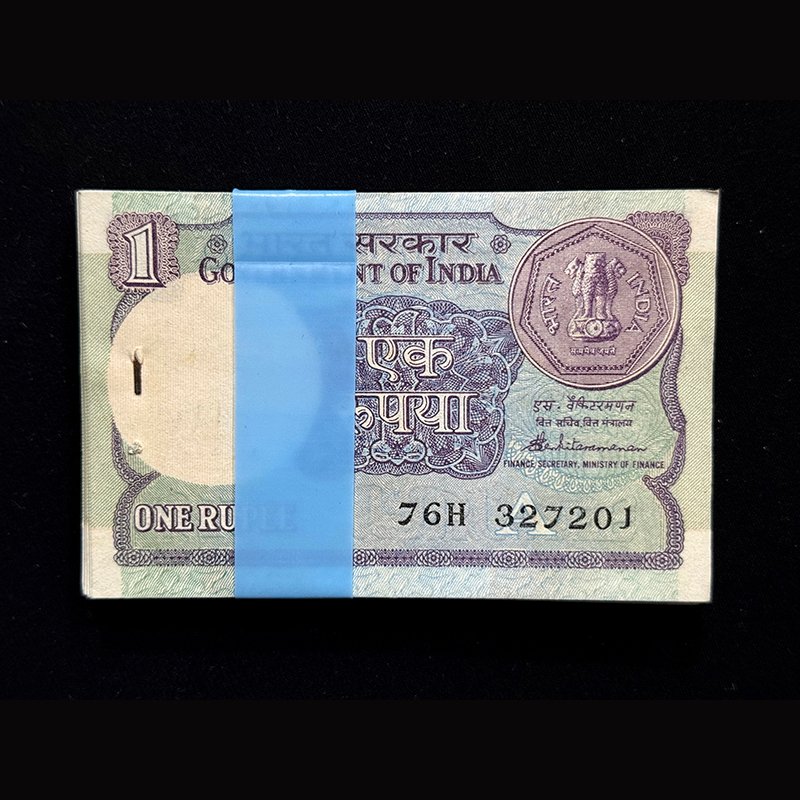 India, 1986 Rupee 1 Complete Serial Bundle, Sign. S. Venkitaramanan, Pick# 78Ac, (76H 327201)