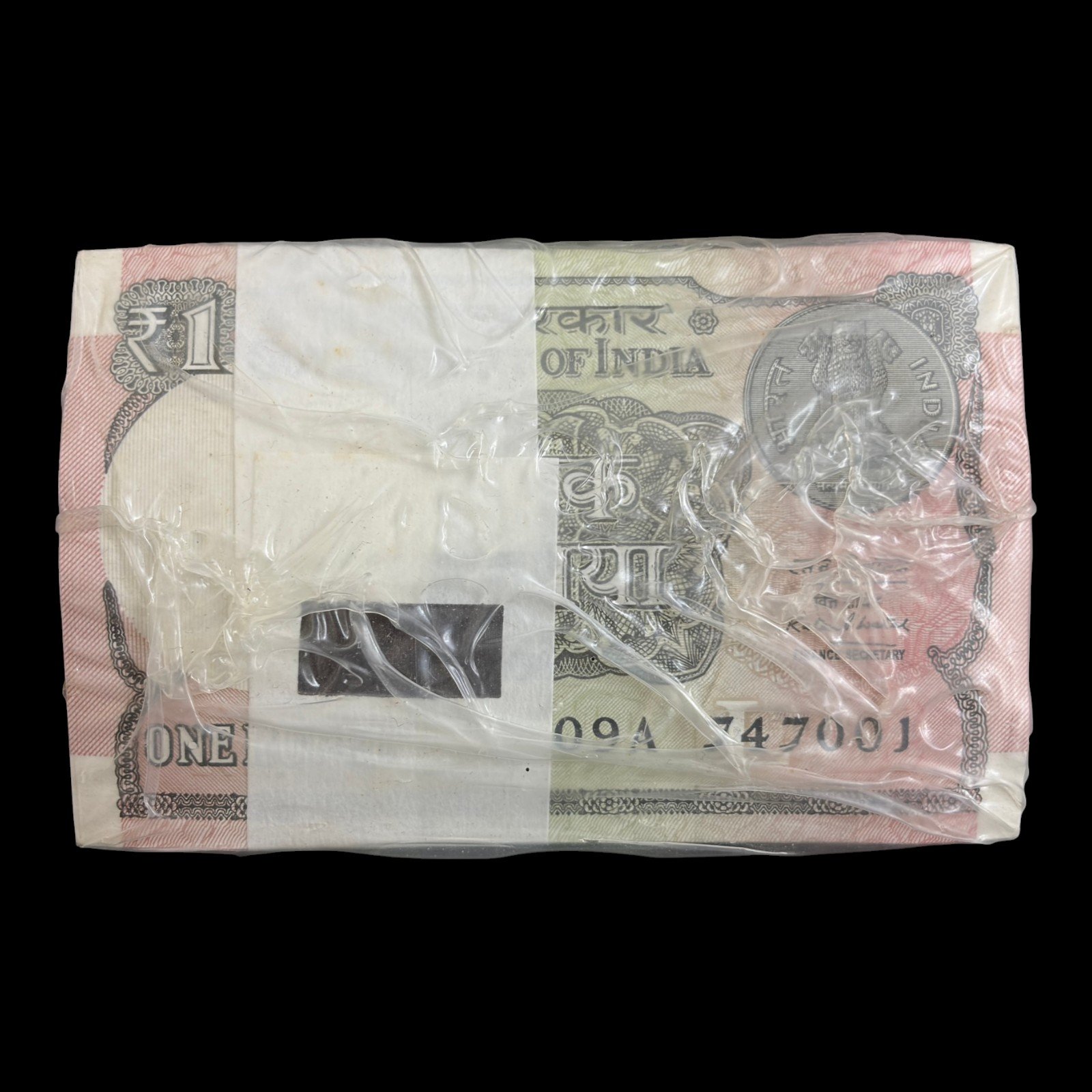 India, 2016 Rupee 1 Complete Seal Pack Rim Of 10 Serial Bundles (1000 Banknotes), Sign. Ratan P. Watal, Inset L, Pick# 117b, (09A 747001)