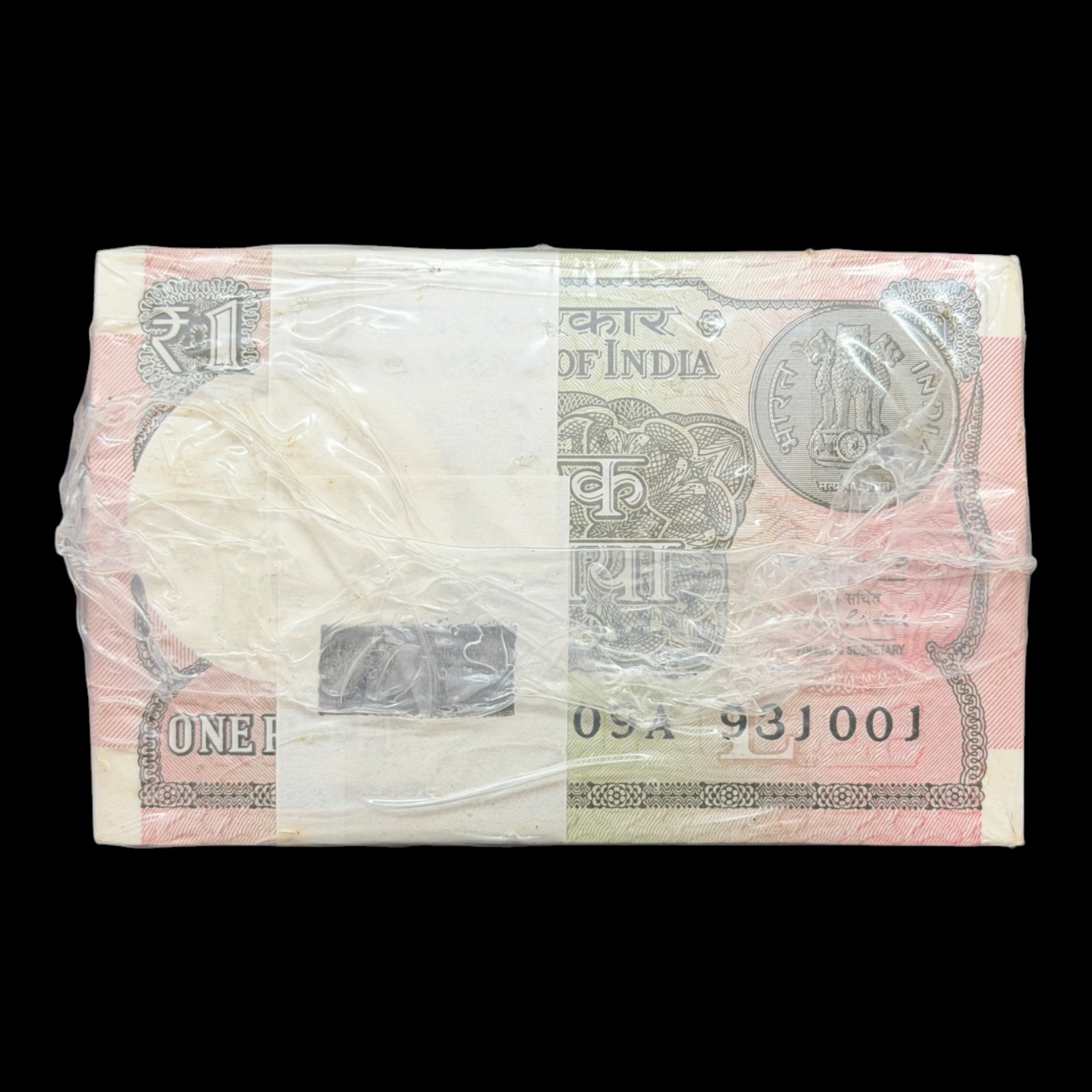 India, 2016 Rupee 1 Complete Seal Pack Rim Of 10 Serial Bundles (1000 Banknotes), Sign. Ratan P. Watal, Inset L, Pick# 117b, (09A 931001)