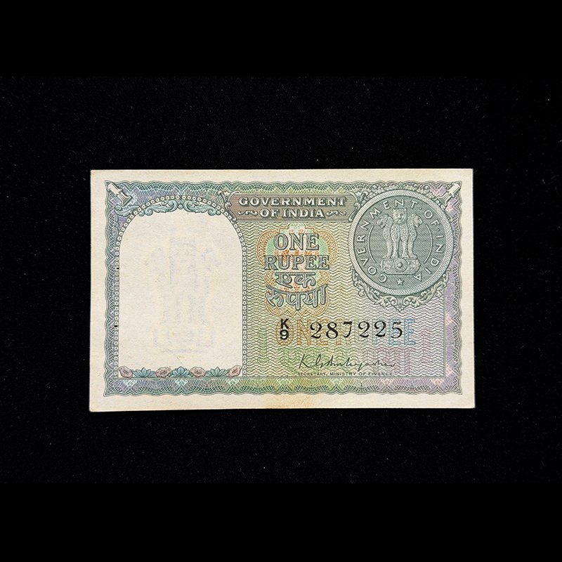 India, 1951 Rupee 1 Banknote, 3rd Issue, Sign. K. G. Ambegaonkar 71c,(K9 287225)