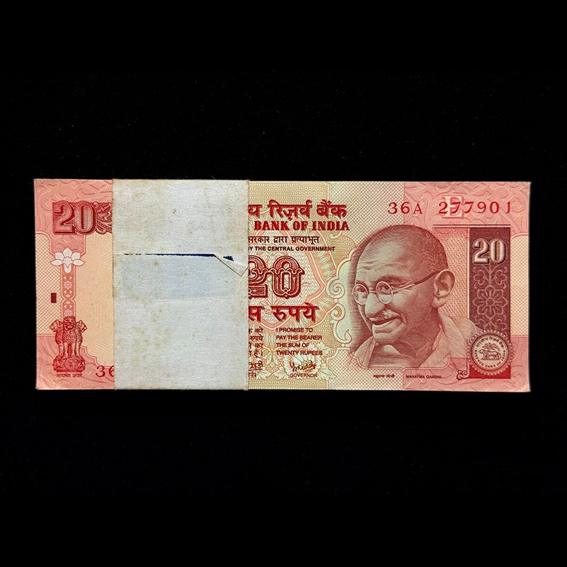 India, Rupees 20 Complete Serial Bundle, Sign. Y.V. Reddy, Inset E, Without Year, Pick# 89Af (36A 277901)