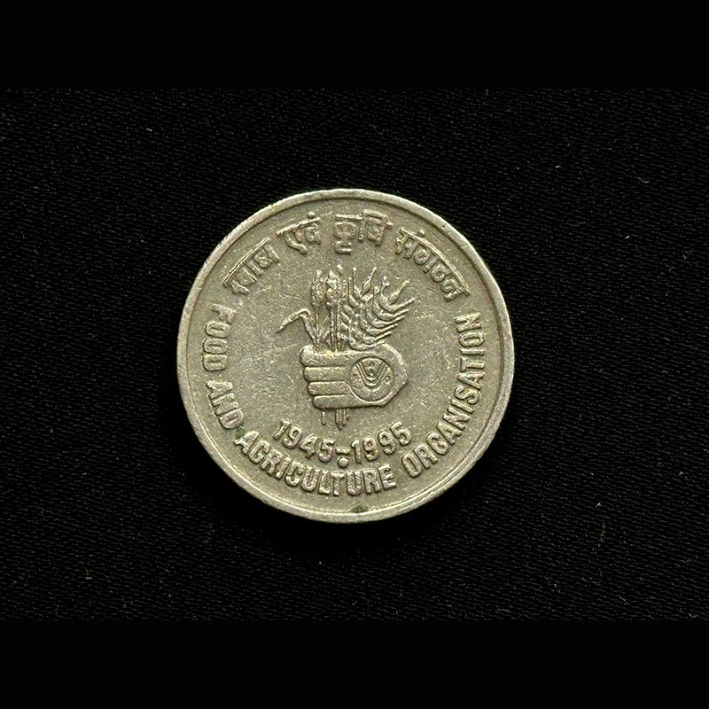Republic India, 1995, Five Rupees, Food & Agriculture Organisation, Noida-Mint, Metal - CO-NI